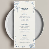 Menu Whimsical French Fun Engagement Party ou Mariage