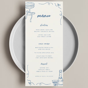 Menu Whimsical French Fun Engagement Party ou Mariage