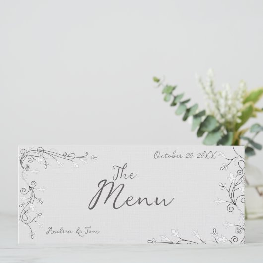 Menu Whimsical Hand Drawn Wedding  (Debout devant)