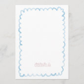 Menu Whimsical Light Bleu & Blanc Simple Mariage (Dos)