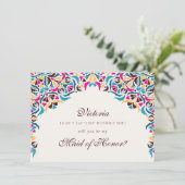 Menu Whimsical Luxury ivoire Floral Style Mariage front (Debout devant)