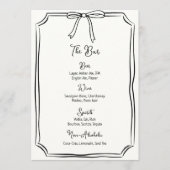 Menu Whimsical Main tiré Bow Girly Coquette Chic (Devant)