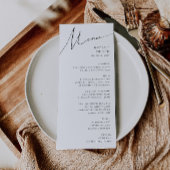 Menu Whimsical Minimalist Script Wedding Dinner