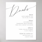 Menu Whimsical Minimalist Script Wedding Drinken Poster (Voorkant)