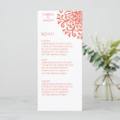 Menu Whimsical Orange Red Flourish Mariage (Debout devant)