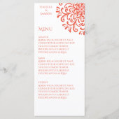 Menu Whimsical Orange Red Flourish Mariage (Devant)