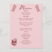 Menu Whimsical Quirky Squiggles Mariage rose (Devant)