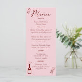 Menu Whimsical Quirky Squiggles Mariage rose (Debout devant)