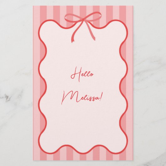 Menu Whimsical Ribbon Bride douche avec nom (Dos)