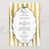 Menu Whimsical Stripes Handwritten Painted Wedding  (Devant)