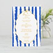 Menu Whimsical Stripes Handwritten Painted Wedding  (Debout devant)