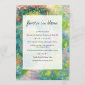Menu Whimsical Watercolor Garden Themed Wedding (Devant)