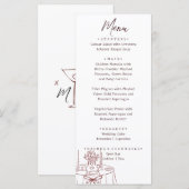 Menu Whimsical White Hand Drawn Illustrated Wedding (Devant / Derrière)