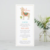 Menu Whimsy Animal Llama Birthday Party (Staand voorkant)
