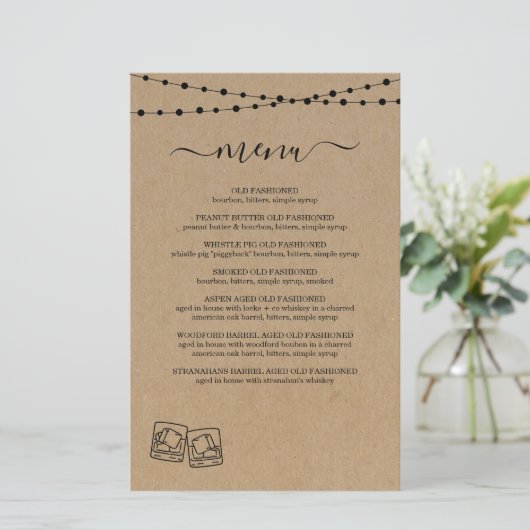 Menu Whiskey / Rum Tasting (Debout devant)