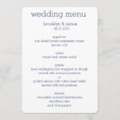 Menu White and Blue Modern Wedding (Voorkant)