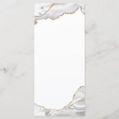 Menu White and Gold Agate (Wit en Gold Agate) Kaar (Achterkant)