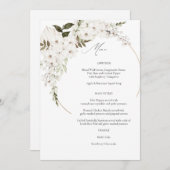 Menu White Boho Floral Kaart (Voorkant / Achterkant)