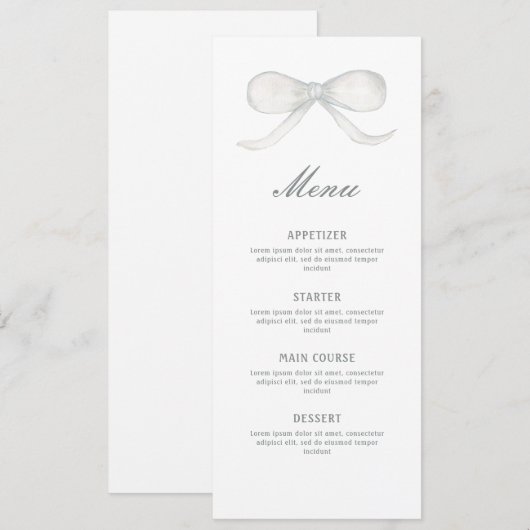 Menu White Bow Classic (Devant / Derrière)