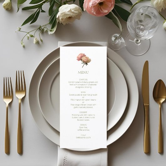 Menu White | Chic Rose Wedding 
