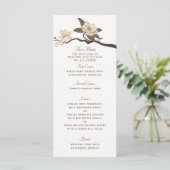 Menu White Elegant Vintage Magnolia Wedding (Debout devant)