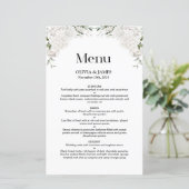 Menu White Floral Wedding (Staand voorkant)