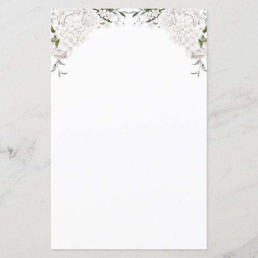 Menu White Floral Wedding (Achterkant)