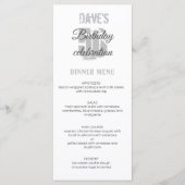 Menu White Grey Minimalist 50th Any Birthday Party (Devant)
