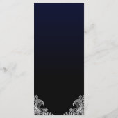 Menu White Lace Black and Blue Wedding (Achterkant)