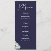 Menu White Magnolia Elegant Flora Mariage sur la Marine (Dos)
