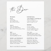 Menu White Modern Calligraphy Wedding Bar (Voorkant)