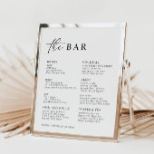 Menu White Modern Minimalist Wedding Bar