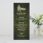 Menu White Neon Boxwood Green Party Mariage douche (Debout devant)