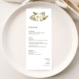 Menu White Orchid Wedding