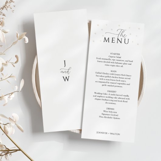 Menu White Pearls Wedding