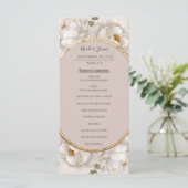 Menu White Peony & Blush Rose Floral Wedding Program (Debout devant)