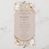 Menu White Peony & Blush Rose Floral Wedding Program (Devant)