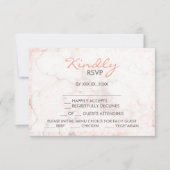 Menu White Rose Marble Keuze RSVP-kaart (Voorkant)