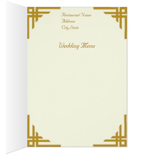 Menu White Roses Wedding (Binnen (Rechts))