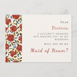 Menu Wild Rose Floral Petals Garden Affair Mariage