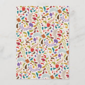 Menu Wild Rose Woods Exotic Flower Garden Mariage (Dos)