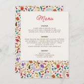 Menu Wild Rose Woods Exotic Flower Garden Mariage (Devant / Derrière)