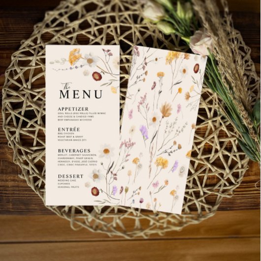 Menu Wildflower Boho