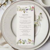 Menu Wildflower Garden Wreath Greenery Wedding