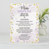 Menu Wildflower Lavender and Yellow Floral Wedding (Debout devant)