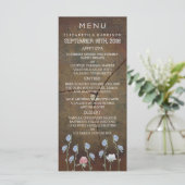 Menu Wildflower Oak Wood Weddenschap (Staand voorkant)