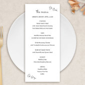Menu Wildflower Wedding