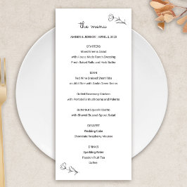 Menu Wildflower Wedding