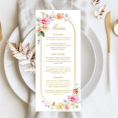 Menu Wildflower Wedding, Colorful Floral Wedding