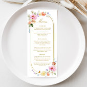 Menu Wildflower Wedding, Colorful Floral Wedding